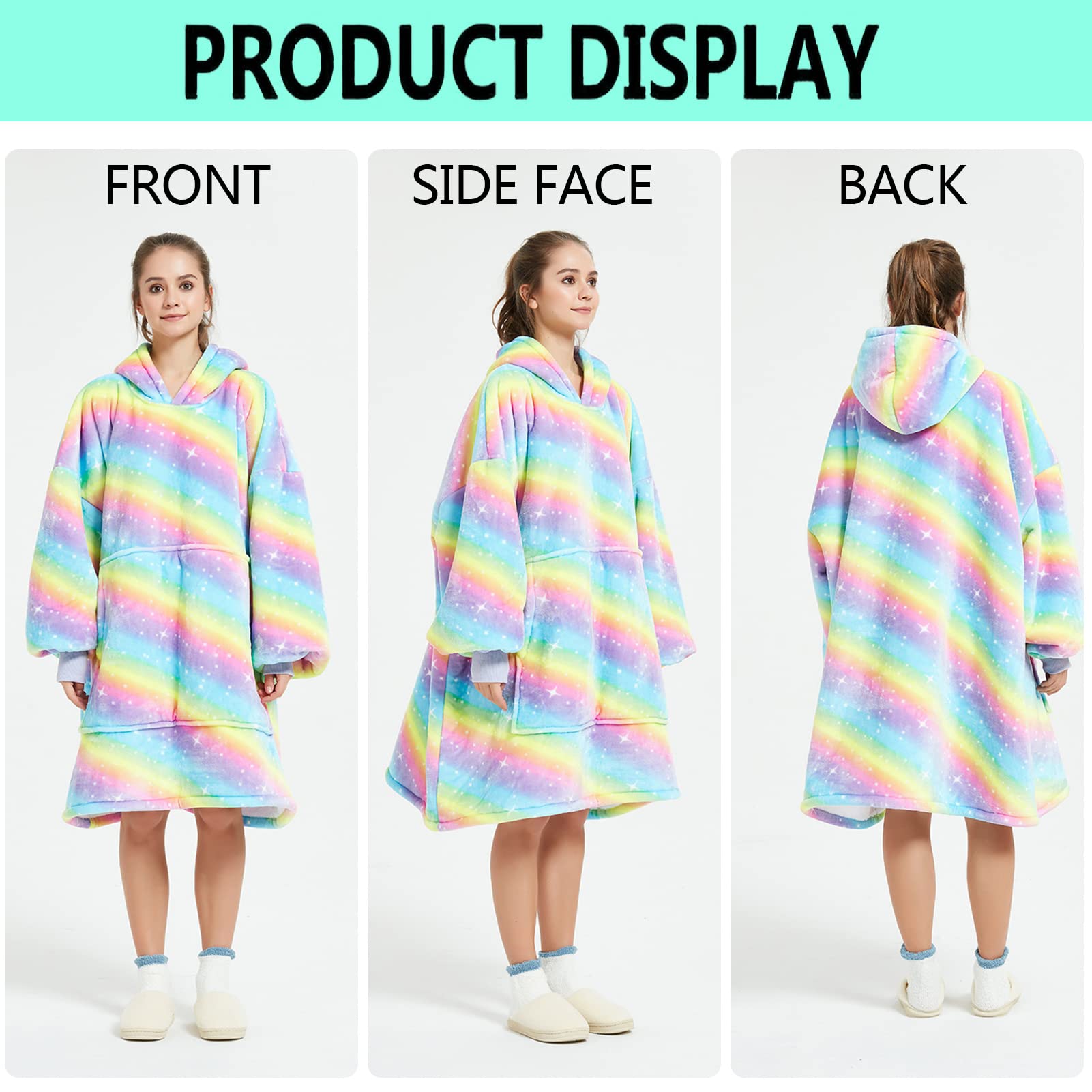 Felpa con Cappuccio Sherpa Oversize Pullover Sweatshirt, Felpa con Coperta Ultra Morbida Confortevole Blanket Hoodie per Adulti Uomo Donna