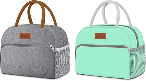 Lonchera aislada para mujereshombres, pequeña a prueba de fugas, bonita lonchera para el trabajo, oficina, picnic, playa o viajes, para adultos,