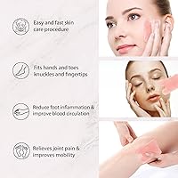 Vista 5 de Gua Sha - Juego de 3 herramientas faciales de masaje Guasha, herramienta de raspado de cuarzo rosa Gua Sha para cara, cuello, ojos y cuerpo, tabla 3