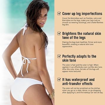Leg Makeup Lotion,Full Coverage Body Makeup No Transfer Waterproof Tattoo Cover Up Make up, Leg Make Up to Cover Veins Scar, Concealer Long Lasting Body Coverage Perfector (Medium Glow)