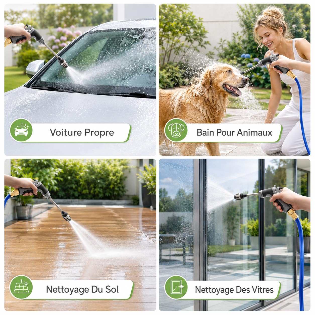 Jetterix Pressure Washer Nozzle Original- Pistolet de Nettoyage Pour Jardin Voiture Sol Et Fenêtres Avec Embout Pulvérisateur Réglable (1 Pcs)