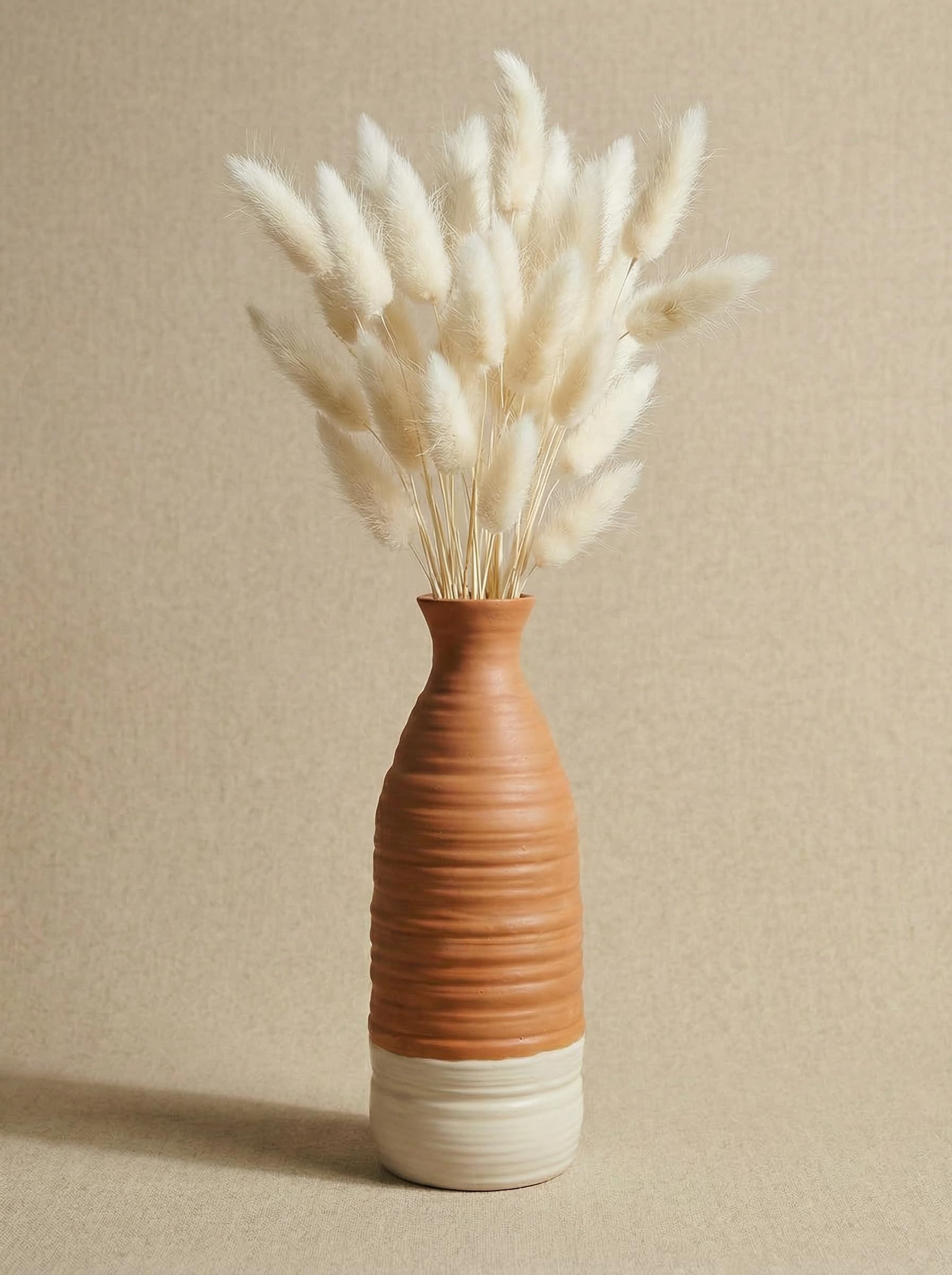 Ceramic Rustic Vase (9 Inch) | Terracotta Style Decorative Flower Vase for Living Room, Bedroom & Office | Handmade Look Modern Home Décor Accent-image-29