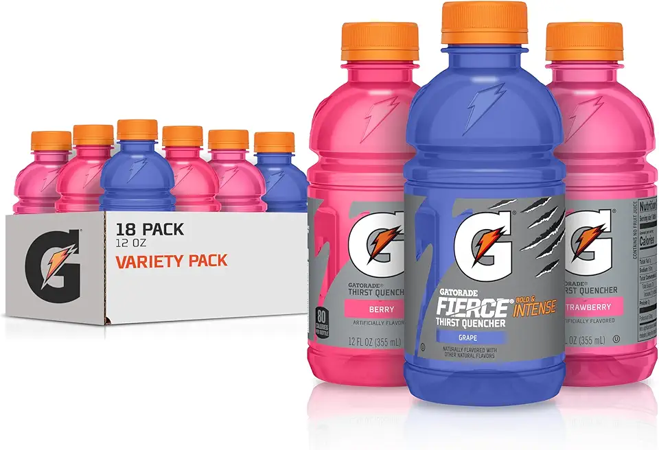 Gatorade Thirst Quencher, Grape Berry, Strawberry Variety Pack, 12 Fl Oz (Pack of 18)