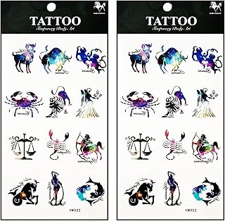 25 Celestial Dragon Tattoo Ideas for Mythic Power 157 Tattoos 2 Sheets Animal Zodiac Symbol Lucky Twelve Constellation Tempora...