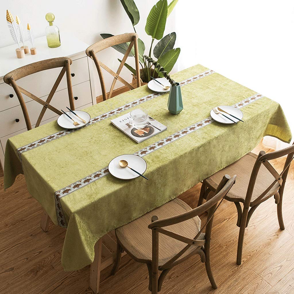 Gray Nordic Style Solid Color Table Cloth European Fabric Striped Rectangular Tablecloth Home Coffee Table Dust Table Cloth (Color : Size : 130Cm*130Cm)