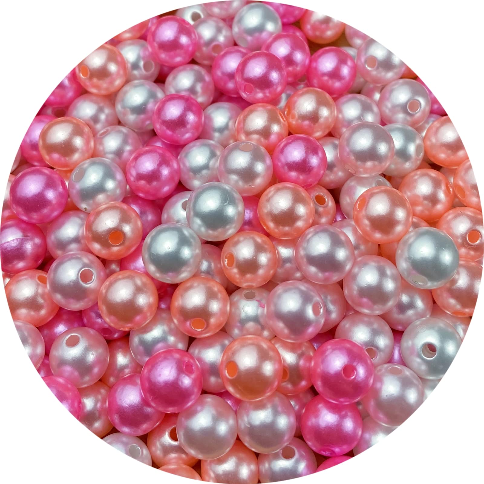 Pearl Beads,200 Pcs Craft Beads Loose Pearls 10mm Round Spacer Beads for  Earring Bracelet Necklace Key Chains Jewelry DIY Craft Making,Decoration