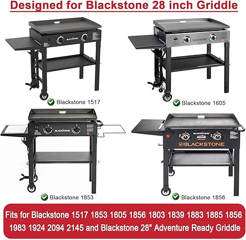 Miniatura 2 de Tapa con bisagras para parrilla Blackstone de 28 pulgadas 1517 1605 1853 1856 1839 2145, tapa dura plana superior con termómetro para plancha