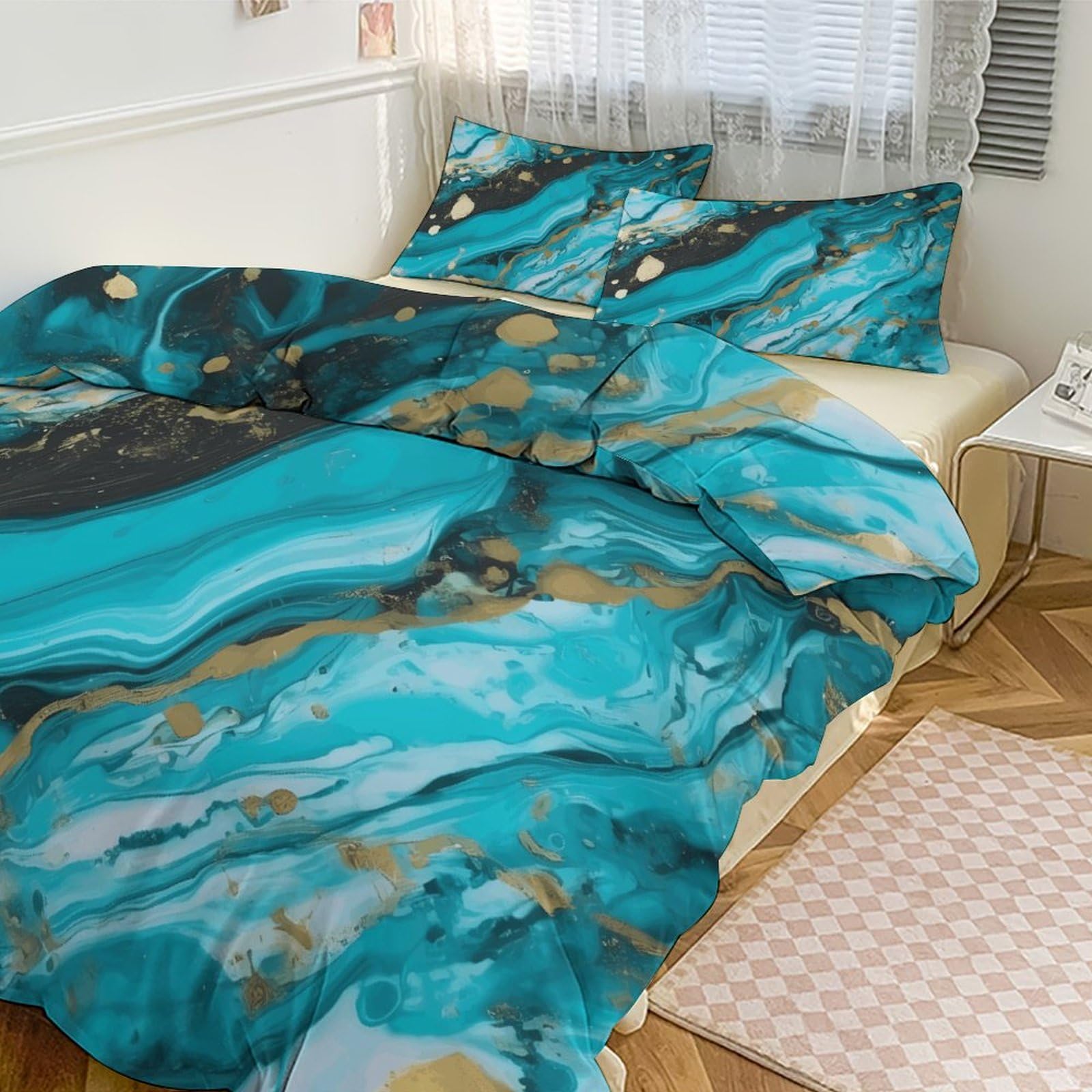 Housse de couette respirante 200x228 contre la chaleur nocturne, parure de lit anti-transpiration
