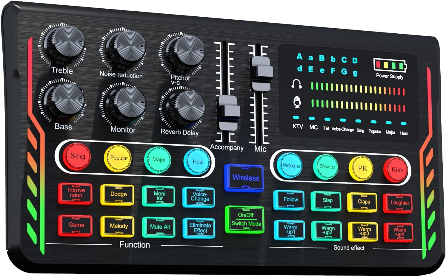 tanlamp Audio Mixer with Audio Interface, Live Sound Card Streaming Recording Kit, Sound Board/Voice Changer Podcast Equipment for Studio Recording/Gaming/Vlogging/Karaoke/PC/TIK tok/YouTube(V11)