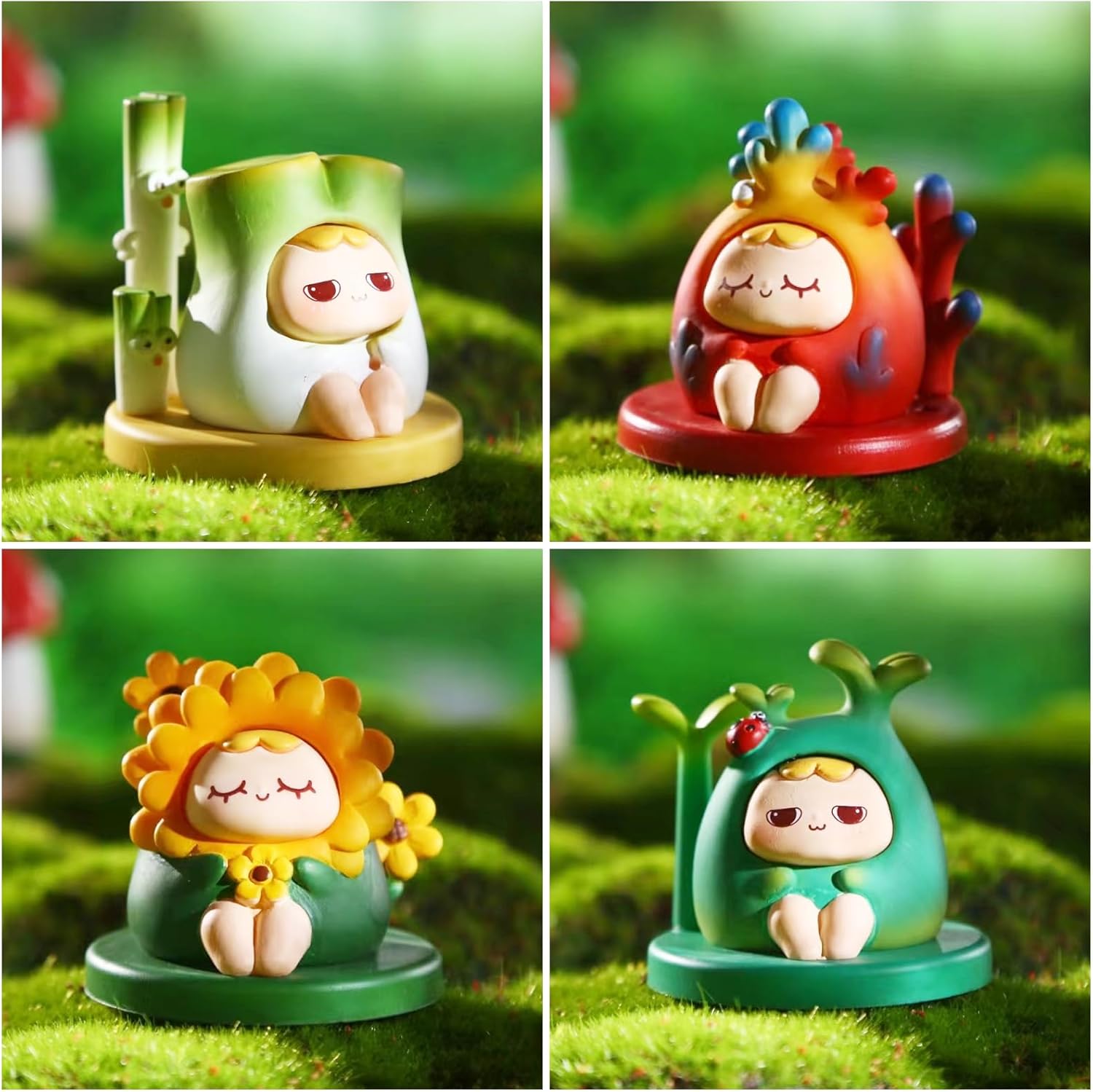 Coco Plant Blind Box Set 8PC Mystery Box Cute Figures Mini Botanical Garden Collectibles Birthday Gift Random Design