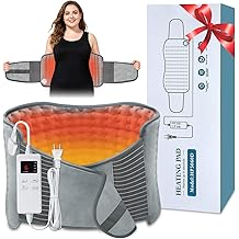 Heating Pad for Back Pain Relief, Extra-Large 12"x24"+26" Extendable Electric Heating Pad for Period Cramps with Belt, Auto Shut Off, Machine Washable, Portable Moist Heating Pad for Women &amp; Men