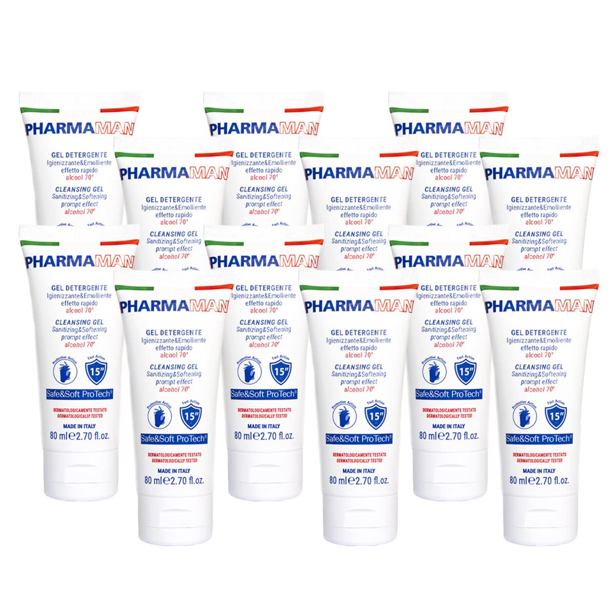 Pharmamani KIT 12 PEZZI GEL IGIENIZZANTE MANI 80 ml 70% Alcool