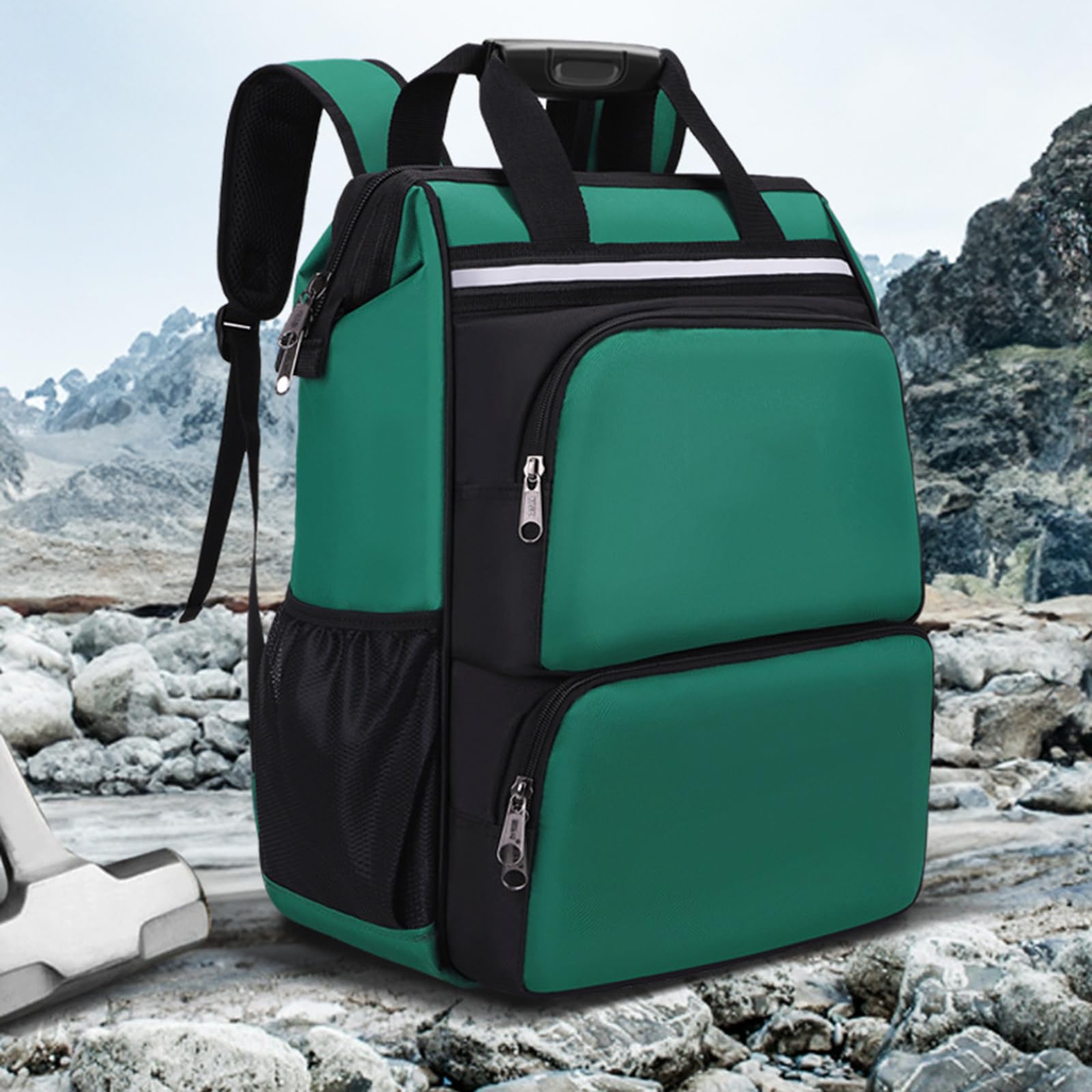 Mochila portaherramientas multifuncional, caja organizadora reforzada impermeable, bolsa de electricista de tela Oxford, mochila de almacenamiento industrial duradera