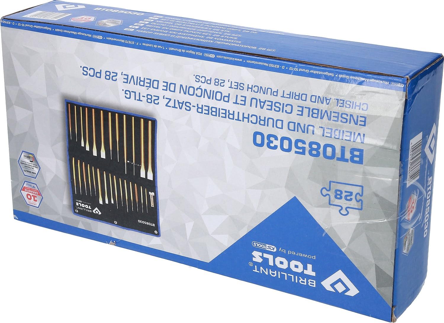 BRILLIANT TOOLS BT085030 Jeu de burins et de chasses, 28 pcs [Powered by KS TOOLS]