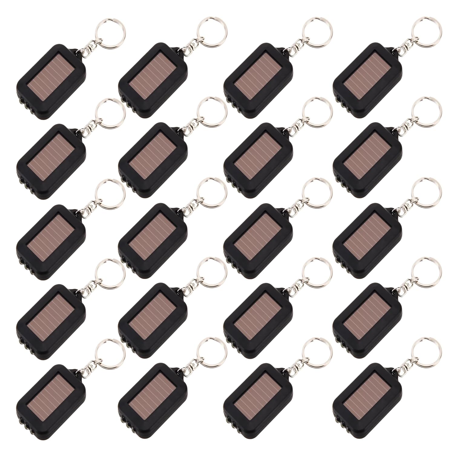 Pocketman Mini LED Keychain Flashlight Torch Solar Power 3 LED Light Lamp Keychain Torch with Key Ring Mini Key Ring Portable Safety Lamp