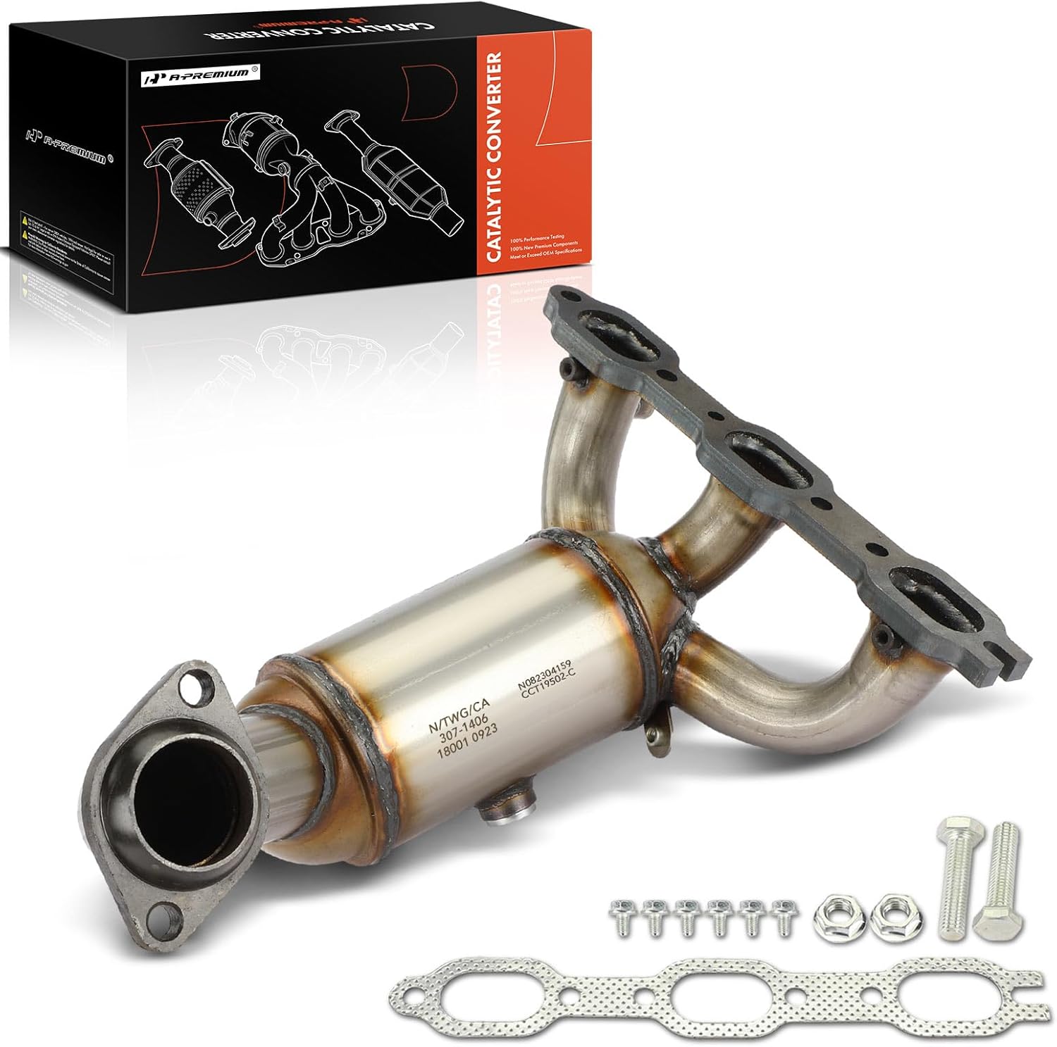 A-Premium Front Right Exhaust Manifold Catalytic Converter Kit Direct-Fit Compatible with Dodge Grand Caravan, Journey, Avenger & Chrysler Town & Country, Pacifica & Volkswagen Routan, EPA Compliant