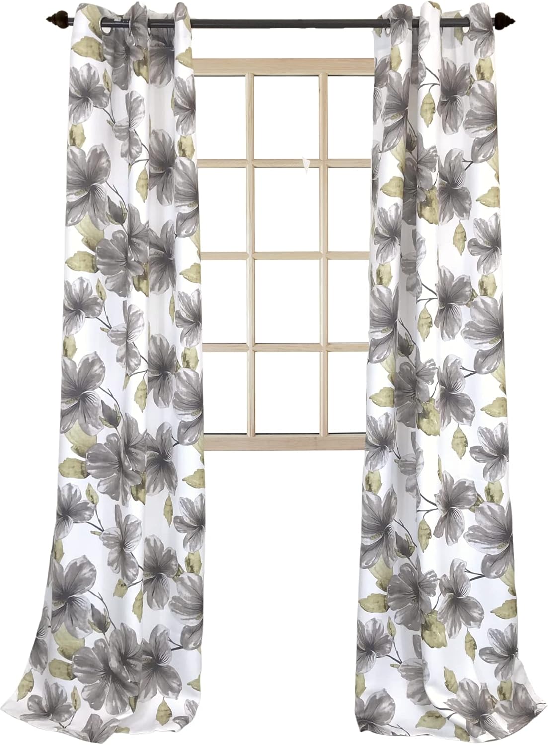 Serafina Home Botanical Floral Blackout Curtains 84 Inches Long: Room Darkening Light Blocking Noise Reducing Polyester with Grommets for Living Room, Bedroom, Dining Room, 2 Panels (Violet)