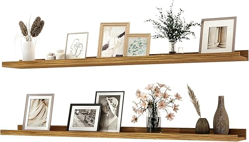 Miniatura 36 de Estantes Flotantes para Decoración de Pared, Estante de Almacenamiento Largo Montado en la Pared para Dormitorio, Sala de Estar, Baño, Cocina,