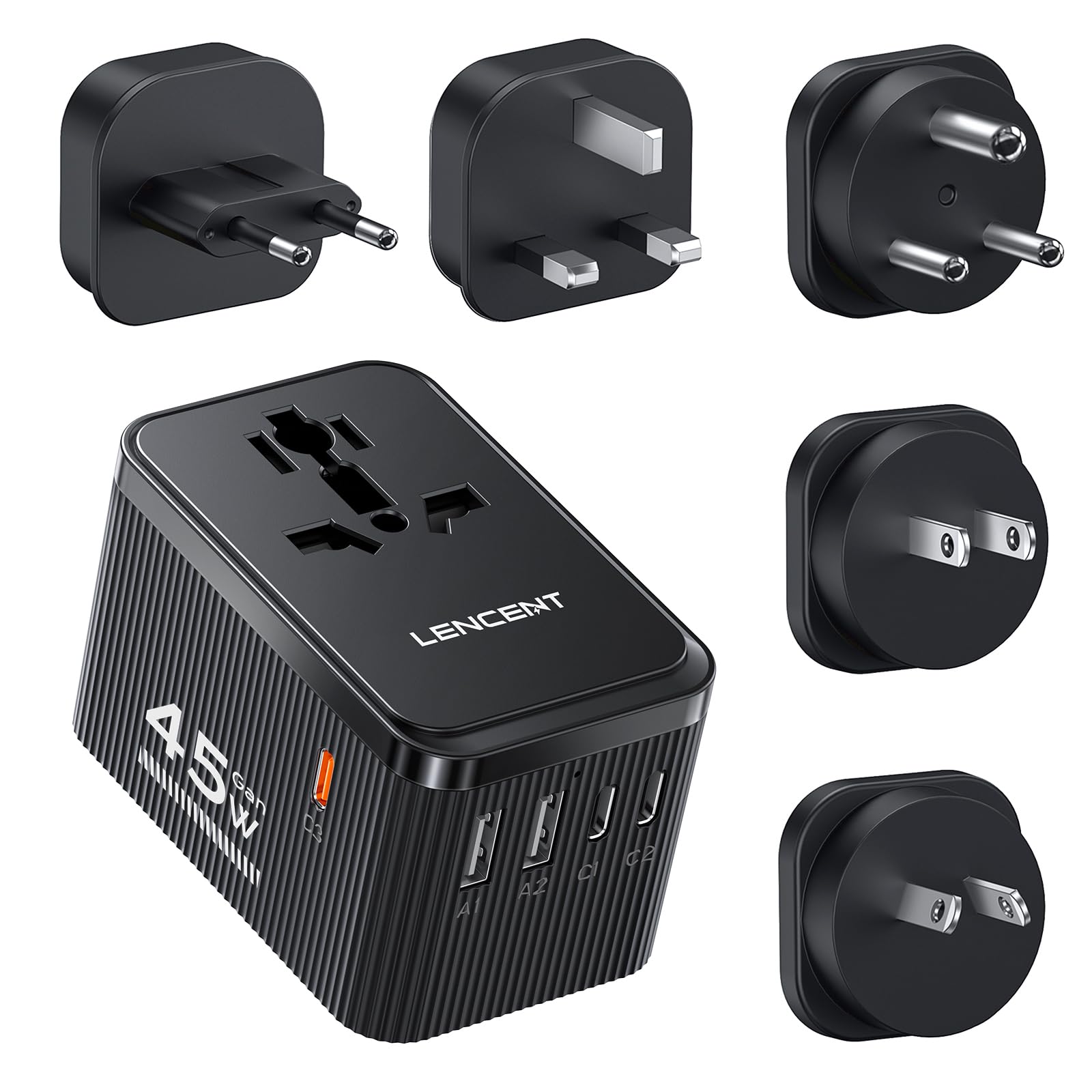 LENCENT Uniwersalny zestaw adapterów podróżnych, międzynarodowy adapter