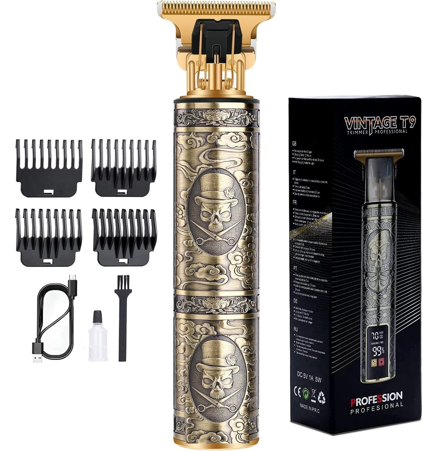 Tech-Unique Trimmer Men Beard Trimmer, Professional Hair Clipper, Adjustable Blade Clipper, Hair Trimmer and Shaver For Men, Close Cut Precise Hair Machine, Body Trimmer Men(Metal Body),Gold (B0CZLLCJLC) Amazon Price History, Amazon Price Tracker