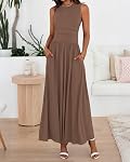 BTFBM Summer Maxi Dresses for Women 2026 Spring Sleeveless Casual Ruched High Waisted Long Sundress Flowy Beach Dress
