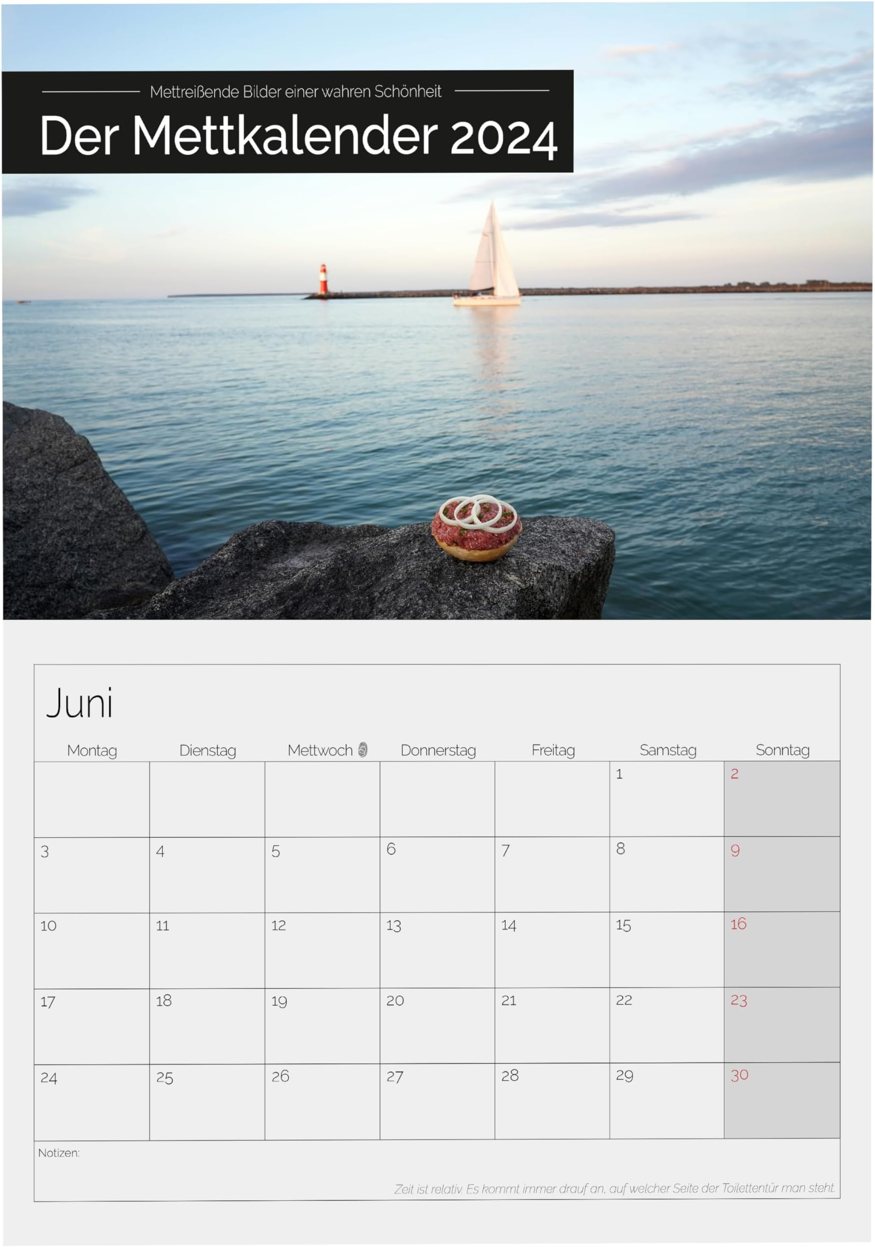 InnoPears Der Mettkalender 2024 witziger Tischkalender DIN A6