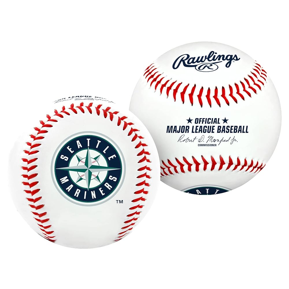 Rawlings MLB Seattle Mariners Team Logo Baseball, White, 1