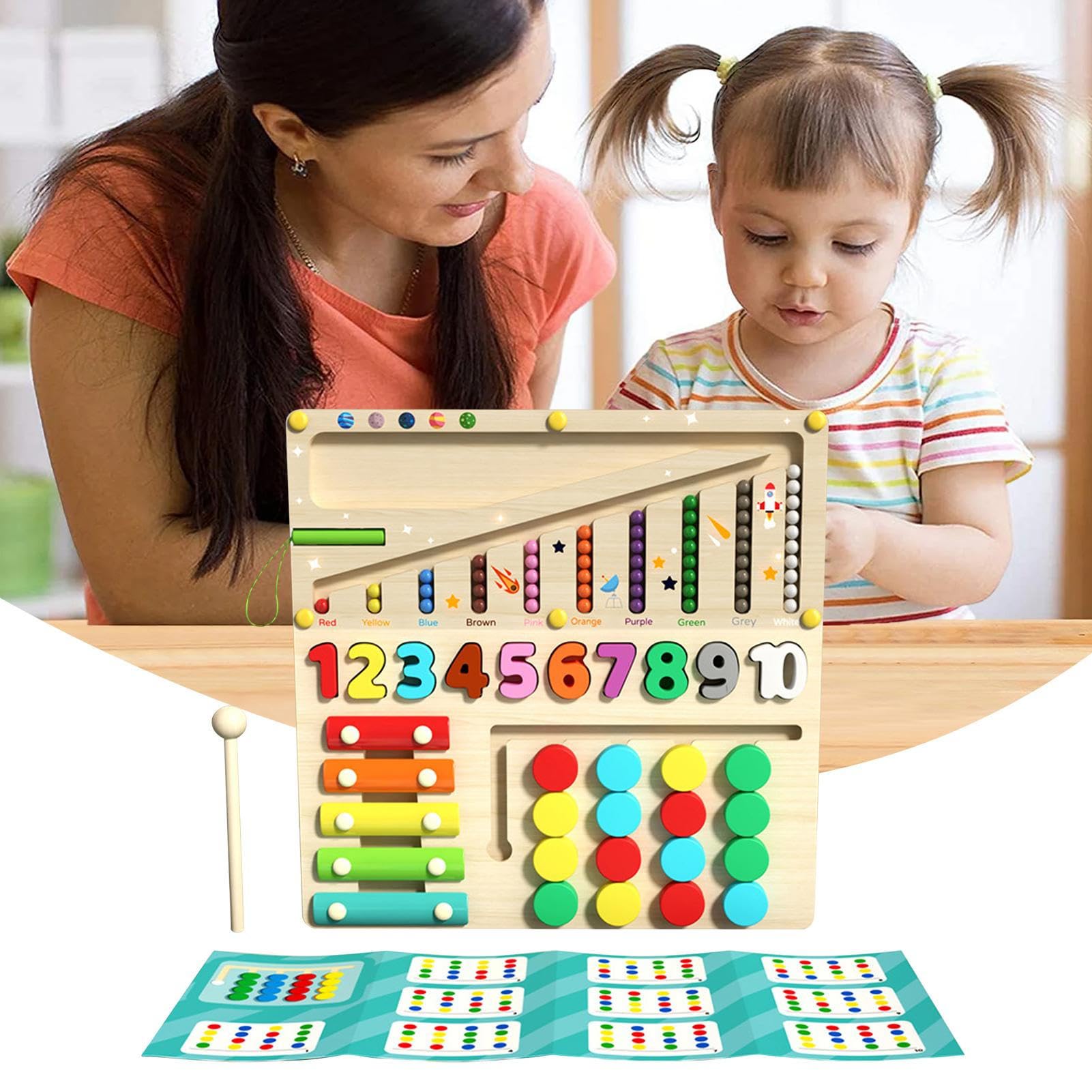 Giochi Di Incastri Per Bambini Labirinto Sensoriale Con Perline In Legno Da | Giocattolo Educativo Multifunzione Per Asilo Casa Viaggi