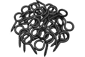 WANBAO Black Eye Hooks 1 Inch Small Screw Eyes
