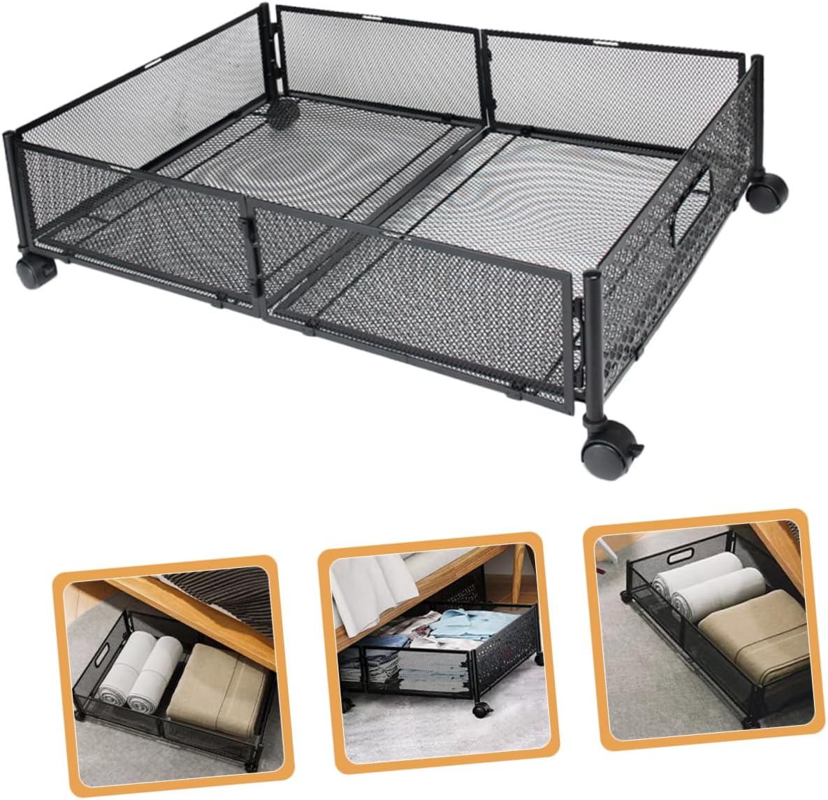 Space-saving under Bed Storage Rack Foldable for Bedrooms Capacity Bedroom Storage