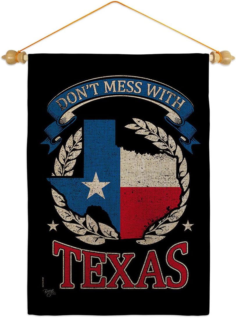 Dont mess Texas Burlap Burlap Garden Flag Americana States USA American Territories Republic Country Particular Area Small Decorative Gift Yard House Banner Double-Sided Made In 13 X 18.5