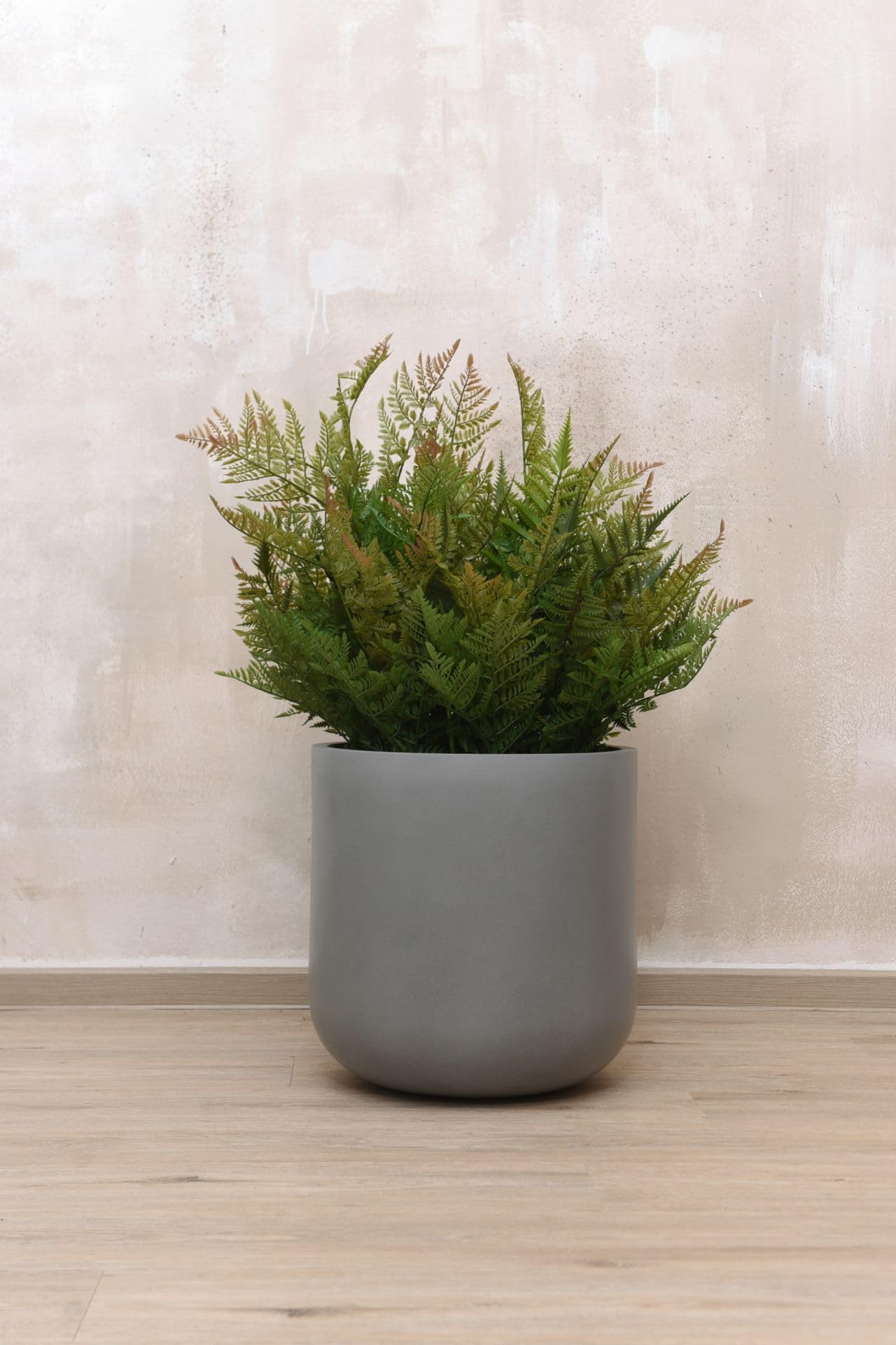 VIVANNO Blumentopf Pflanztopf Fiberglas Chico Beton-Design Grau (40x40 cm)