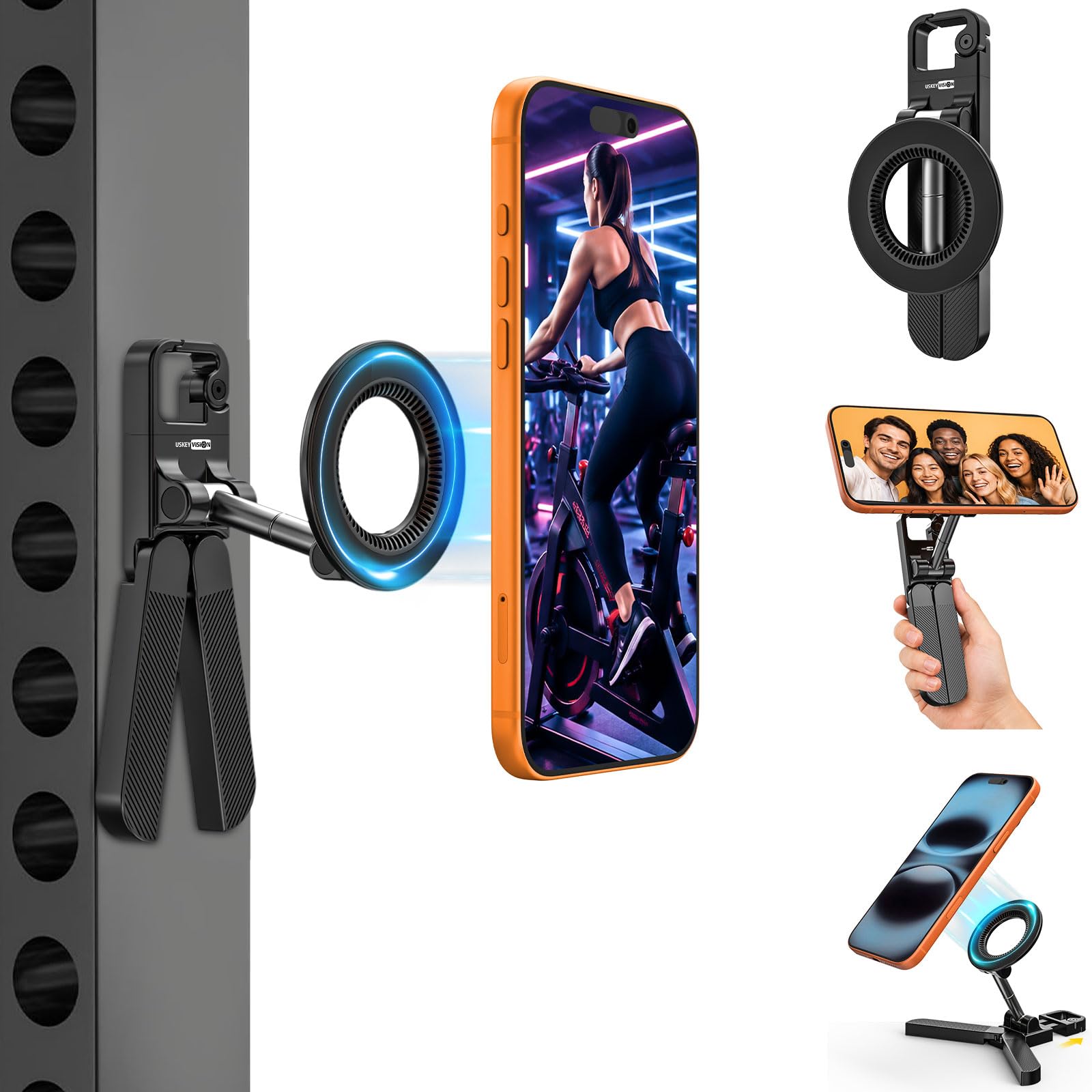 USKEYVISION Magnetic Phone Mount Holder for Gym w/ N52 Strong Magnet MPT-03