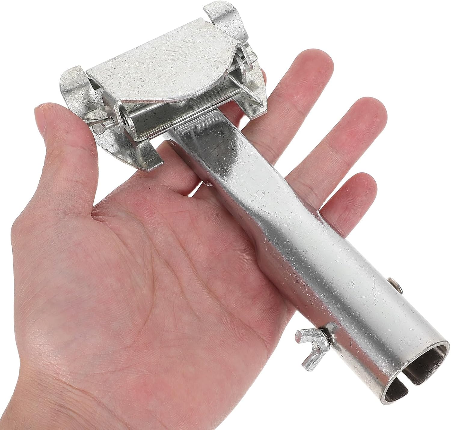 VICASKY Metal Mop Head Holder Clamp with Screws for Quick Replacement Steel Jaw Clamp Mop Handle Accessory for Homes and Offices Sturdy Silver Dust