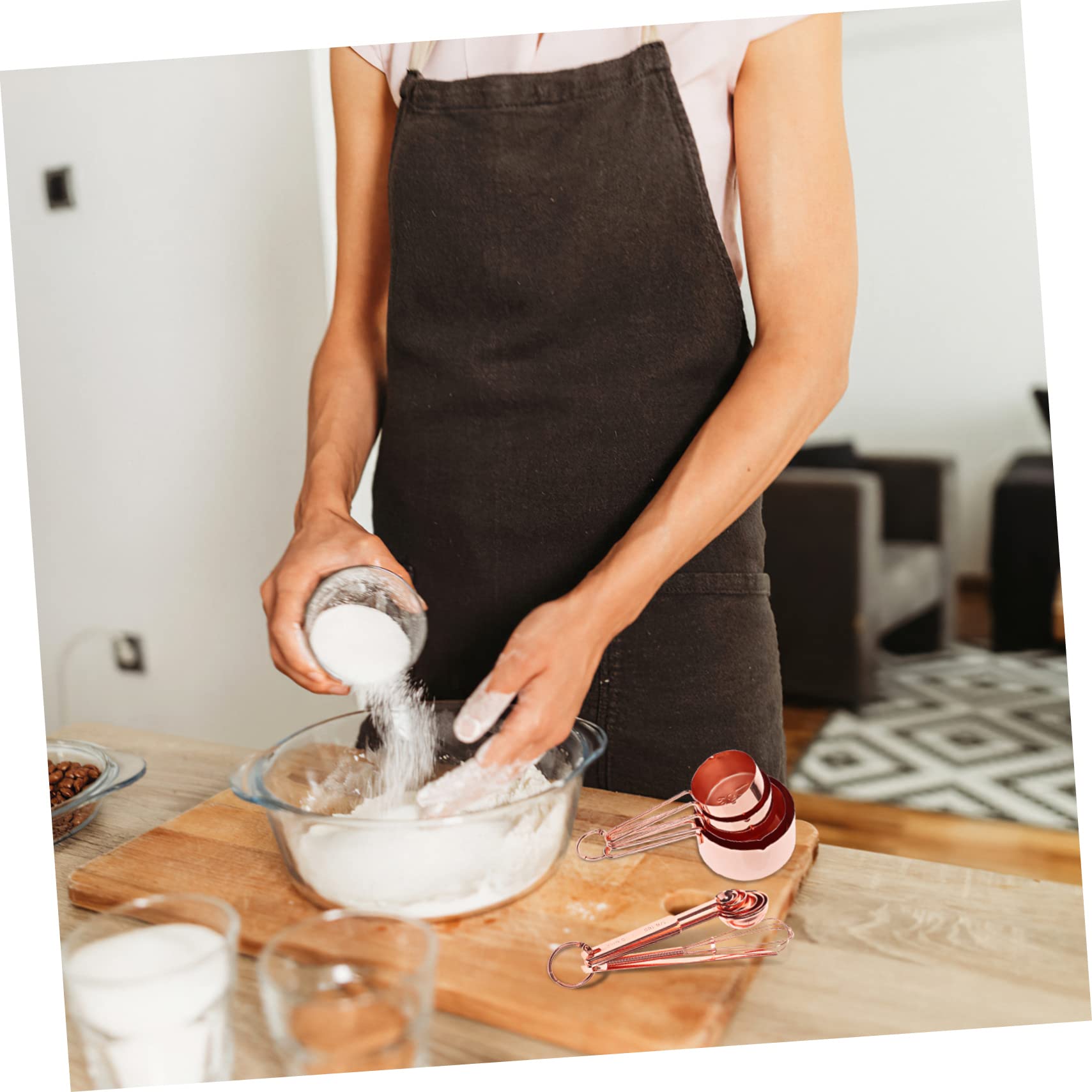 IMIKEYA Misurini e Misuratori Da Cucina Inossidabile Con Frusta Rotante Tazze e Cucchiai Per Dolci Facile Da Pulire Accessori Per Cottura e Preparazioni Alimentari