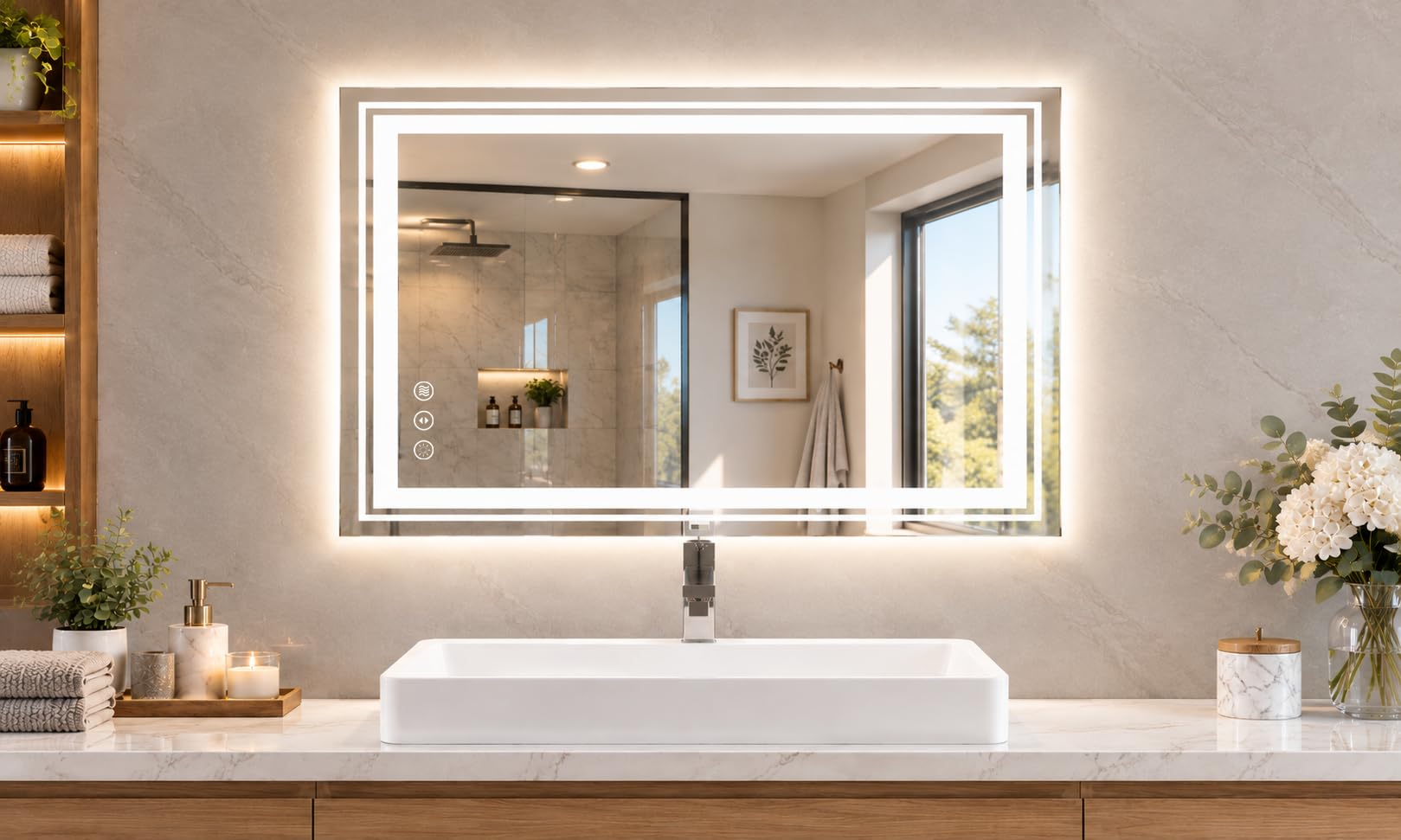 WTTY 40" x 24" LED Bathroom Mirror with Light