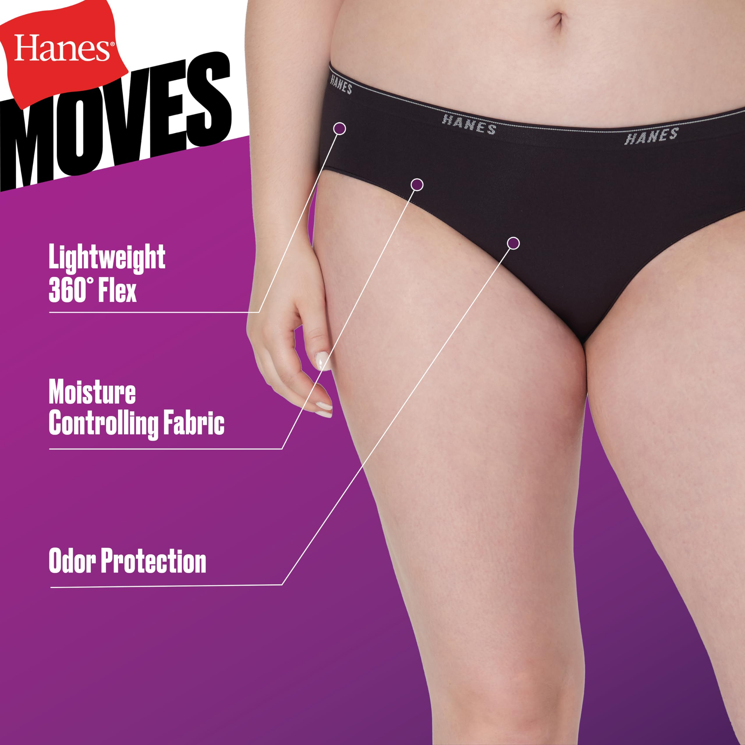 Hanes Ropa Interior a la Cadera (Pack de 6) para Mujer