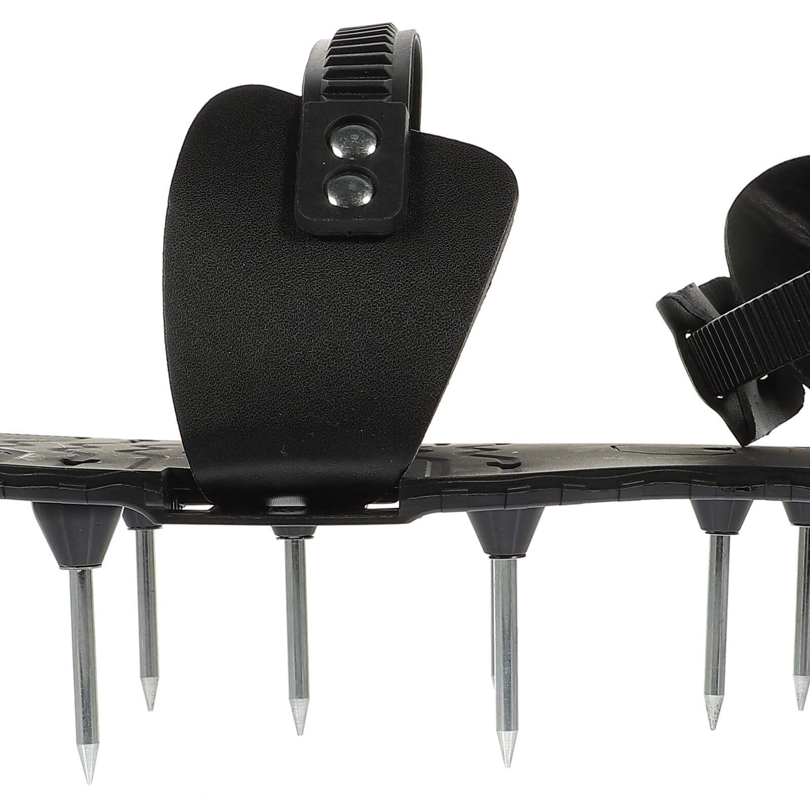 SEWACC Zapatos Aireadores de Suelo y Picos de PU Negro para Jardinería Correas Ajustables Herramienta Pesada para Airear Césped en Jardín