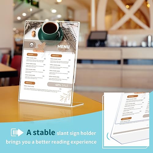 Miniatura 2 de Annecy Soporte para letreros de 8.5 x 11 pulgadas, paquete de 6 soportes de plástico transparente de 8.5 x 11 pulgadas en forma de T, pantalla de