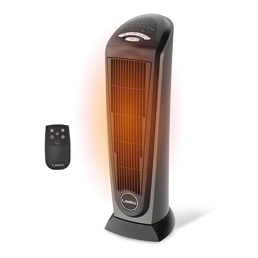 Lasko 23" Ceramic Tower Space Heater with Remote Control - Silver - 751320