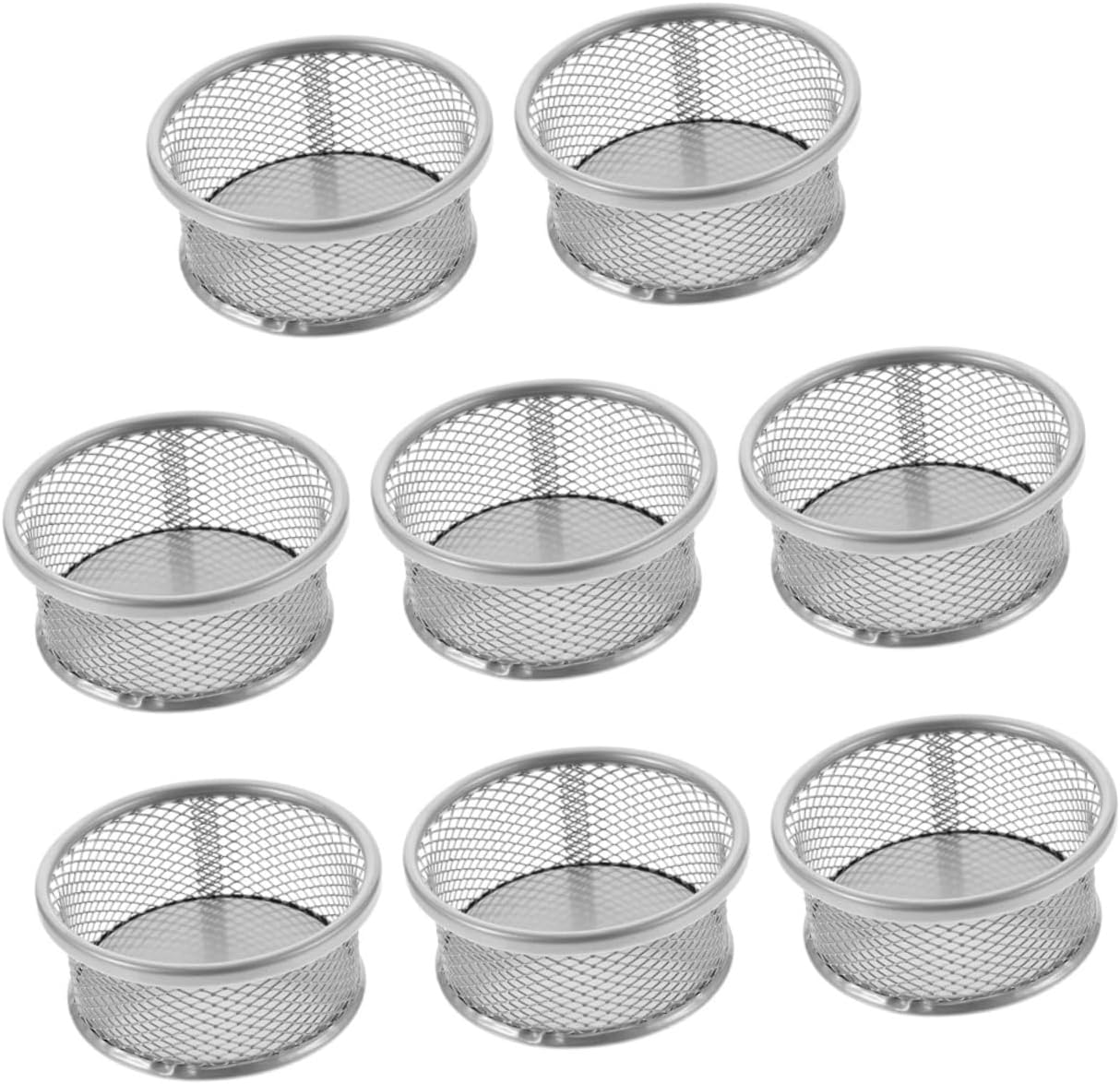 8pcs Metal Mesh Desk Organizer for Paper Clips Thumbtacks and Office Supplies Compact Storage for Home and Office Use