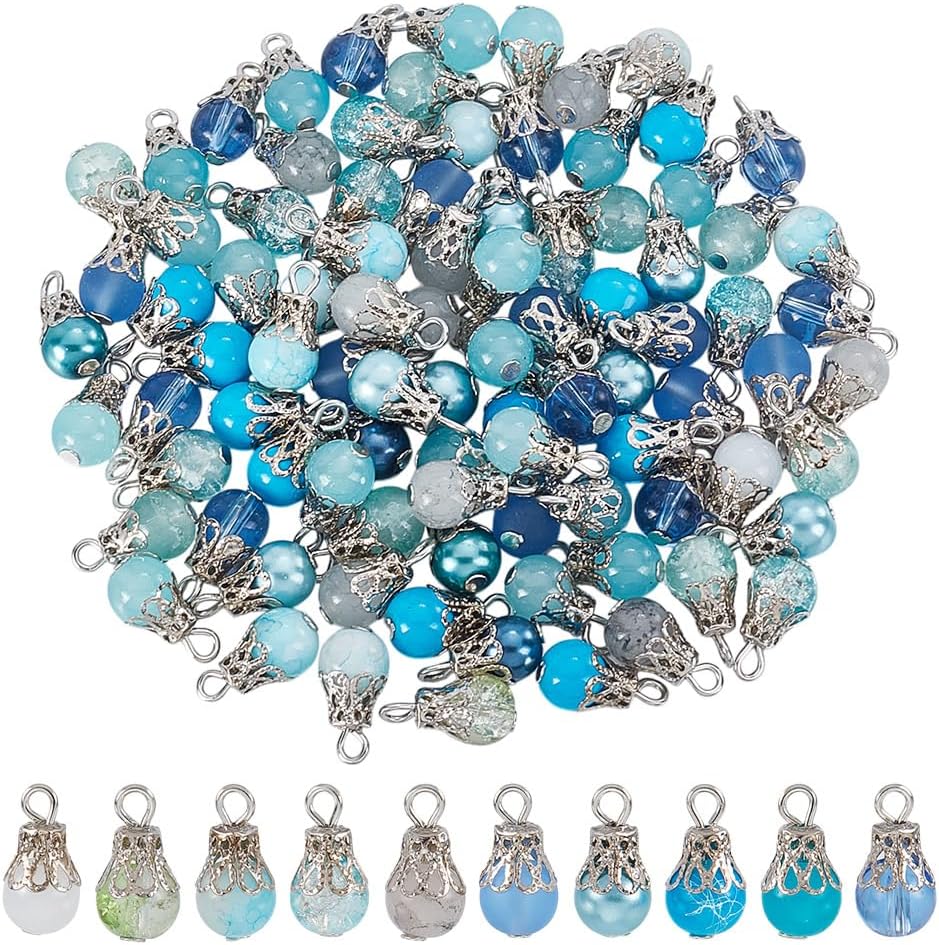 Crystal Dangle Charms Teardrop Crystal Pendants Teardrop Glass Charms Round Teardrops Beads Pendants for DIY Bracelets Earring Necklace Jewelry Making