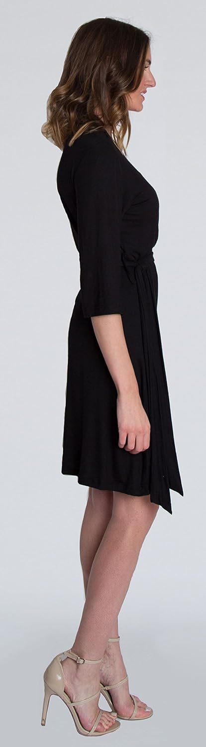 Whimsical Wrap Front Tie Nursing and Pumping Dress - Stylish, Simple and Discreet