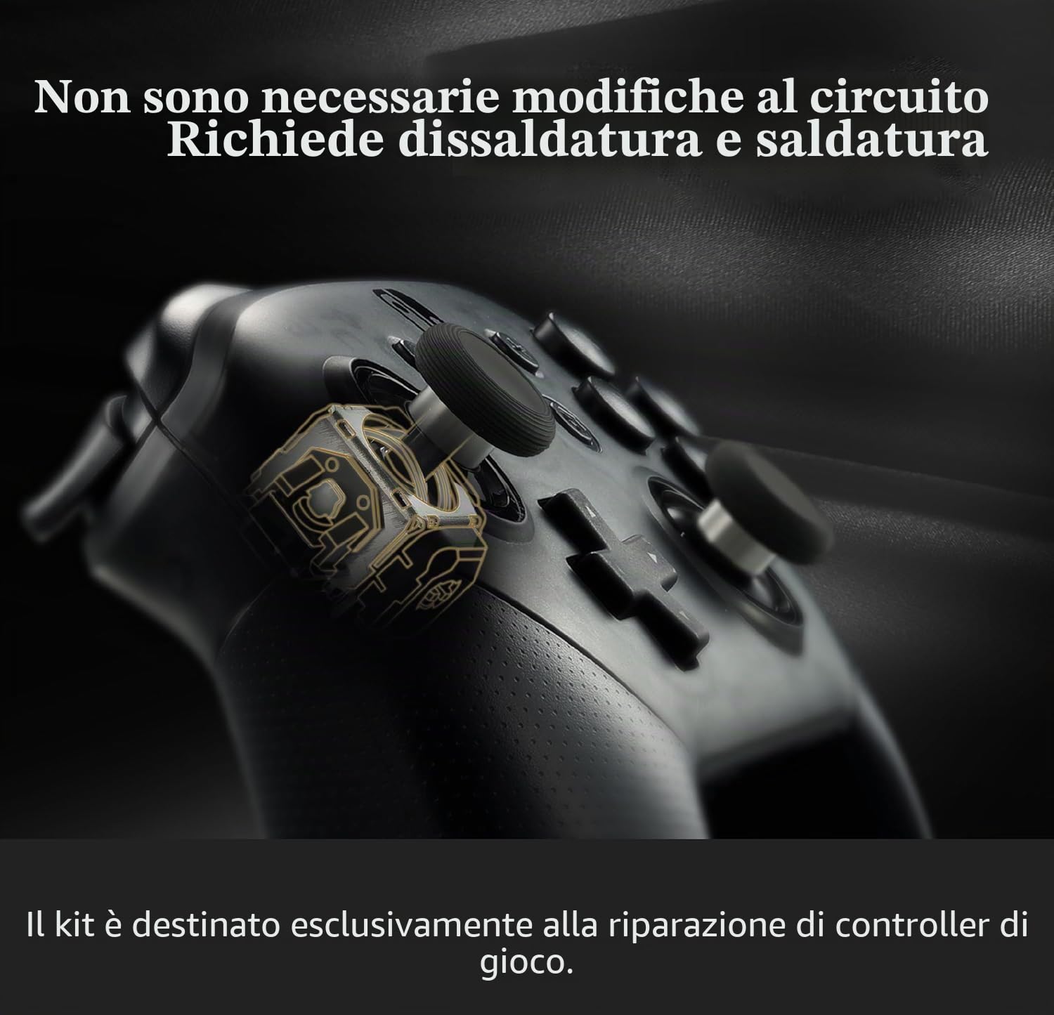 GuliKit TMR - Kit di ricambio per joystick magnetico per controller PS5 DualSense, modulo di riparazione elettromagnetico anti-deriva con tappi per levette, saldatura necessaria (non per DualSense