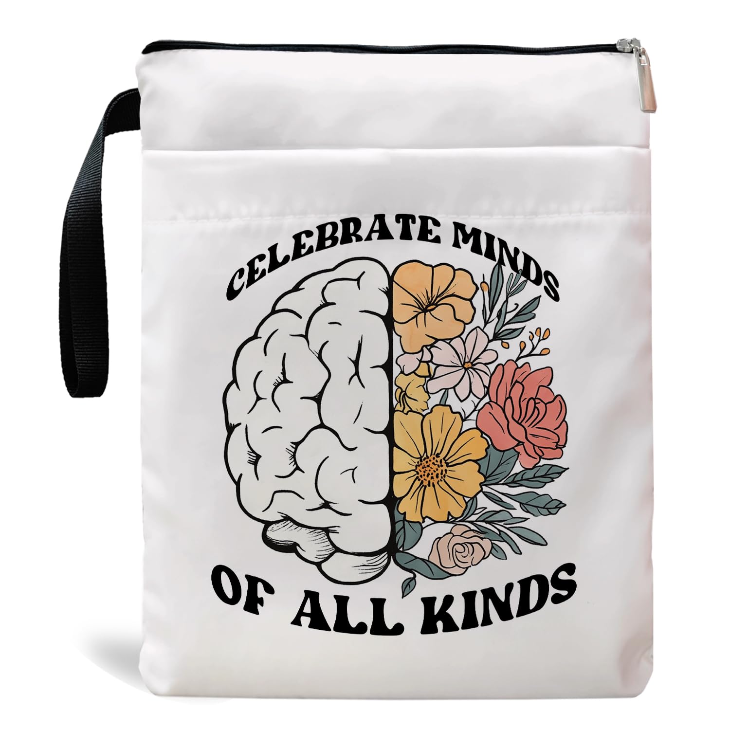 Buchhülle, Geschenk für psychische Gesundheit, motivierende Geschenke für Frauen, Buchhüllen mit Reißverschluss, Buchliebhaber, Kindle-Schutz, Geschenke für Lehrer, Bibliothekar, Bücherwurm, Buch,