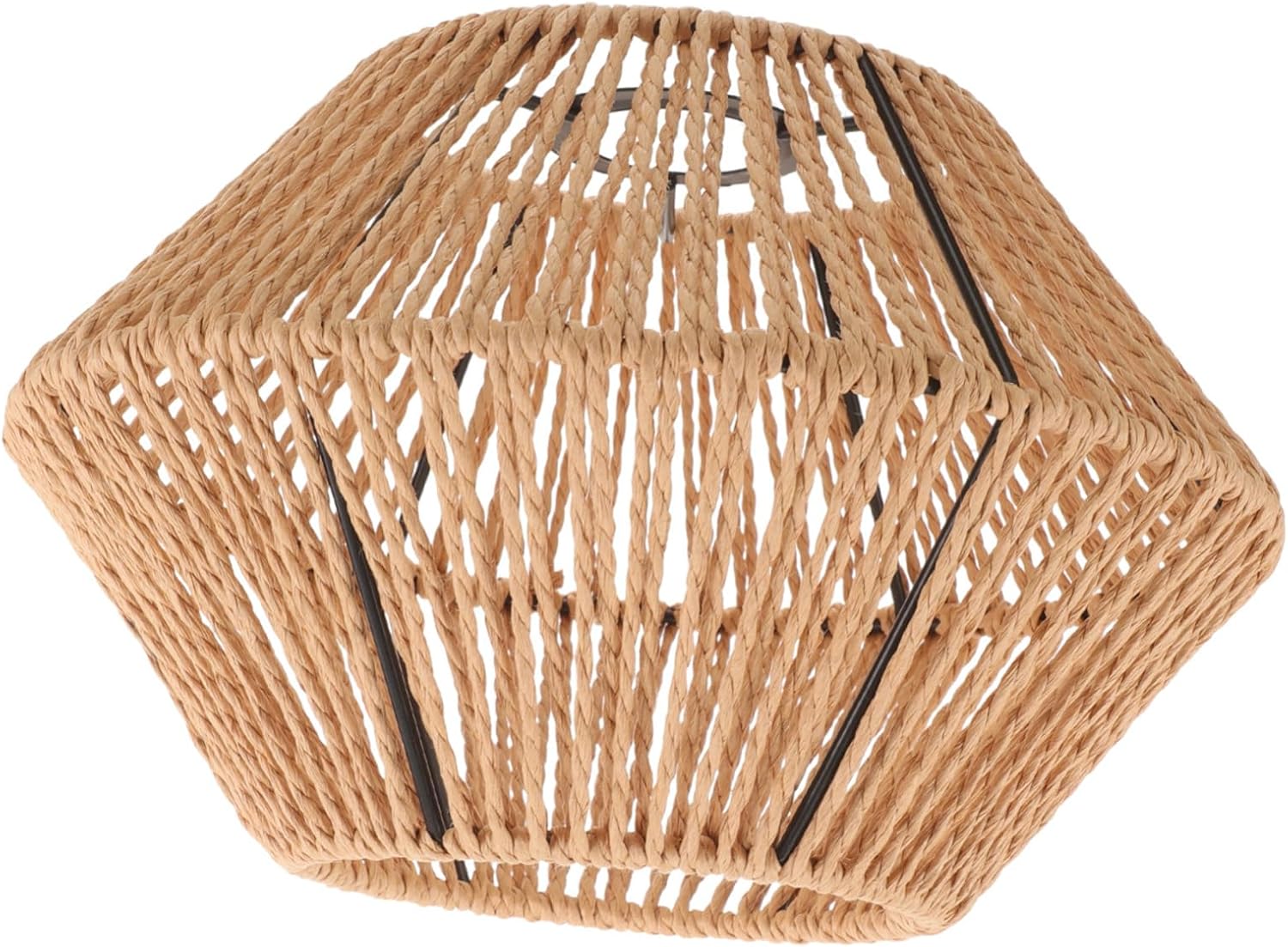 BESTonZON Handwoven Rattan Pendant Lamp Shade Decorative Lighting Cover for Living Room Bedroom Kitchen Woven Lampshade for Chandelier Replacement