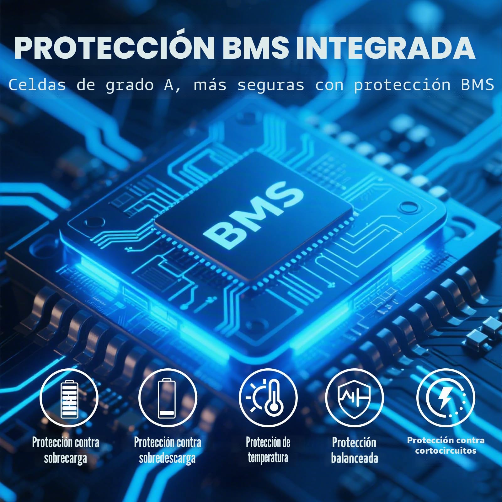 Batería LiFePO4 de 12,8V 400Ah, batería de fosfato de Hierro y Litio Adecuada para sustituir baterías de Plomo-ácido, energía Solar, alimentación de Emergencia, etc.