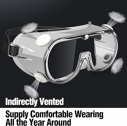 Miniatura 2 de ABLUKA Gafas de seguridad que se ajustan sobre los anteojos, lentes supertransparentes, resistentes a los arañazos, a prueba de productos químicos y