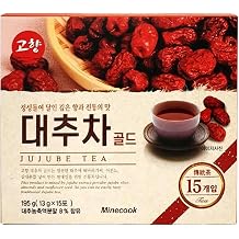 Minecook Korean Jujube Tea Mix, Traditional Sweet & Nutty Flavor, Jujube with Sunflower Seeds and Almonds 13g x 15 Stick Packs 195g / 6.88 oz