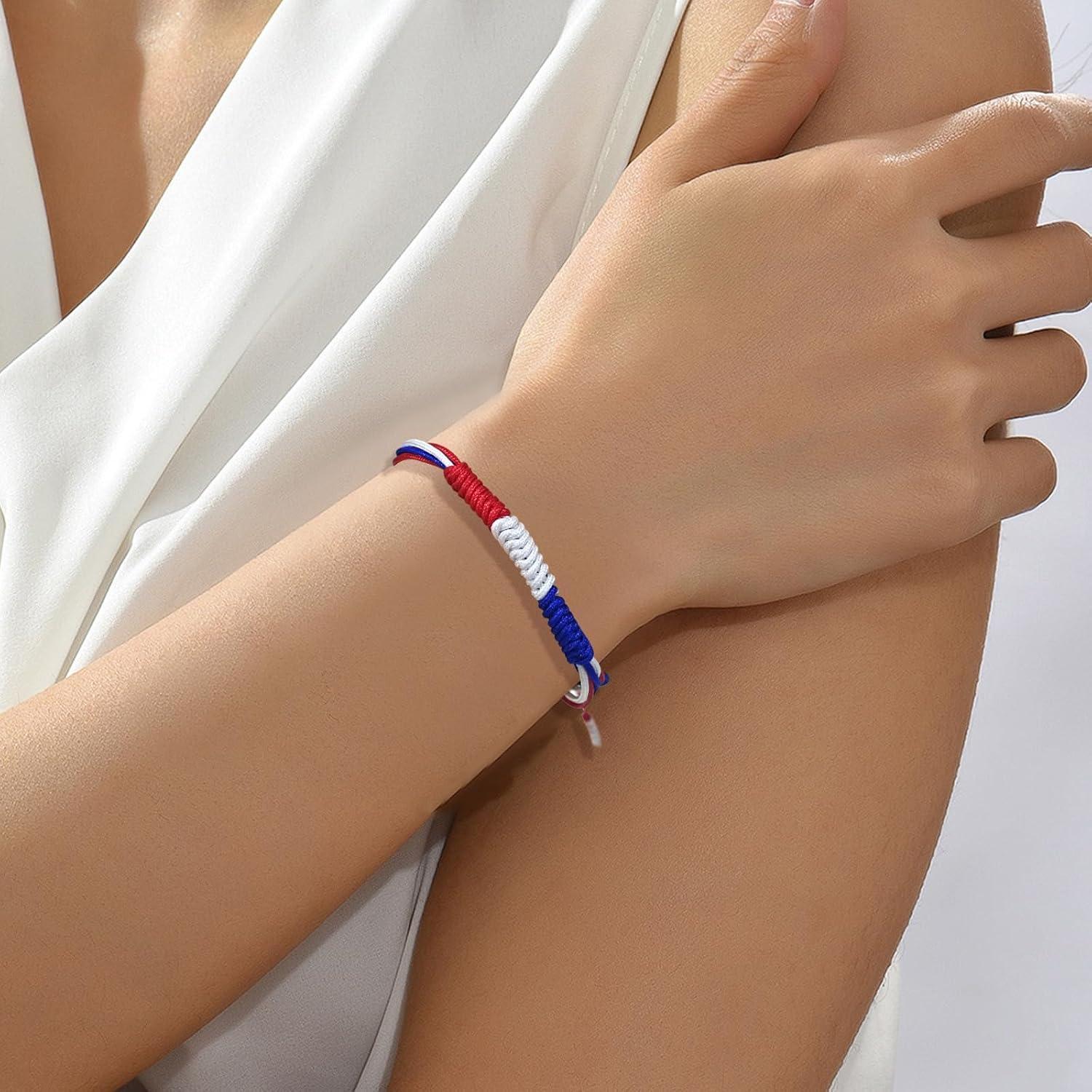FLag Bracelet Patriotic Country Code Flag Pride Bracelet Tibetan Wrist Wrap Bracelet for Women, Men, String Thread
